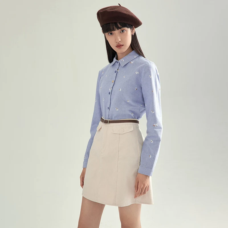 INMAN осенне-зимняя женская юбка в винтажном стиле с декоративными карманами