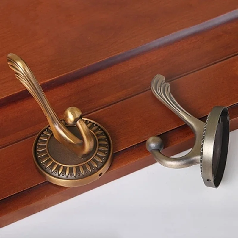 Европейский классический резной настенный крючок античная бронза гардеробная