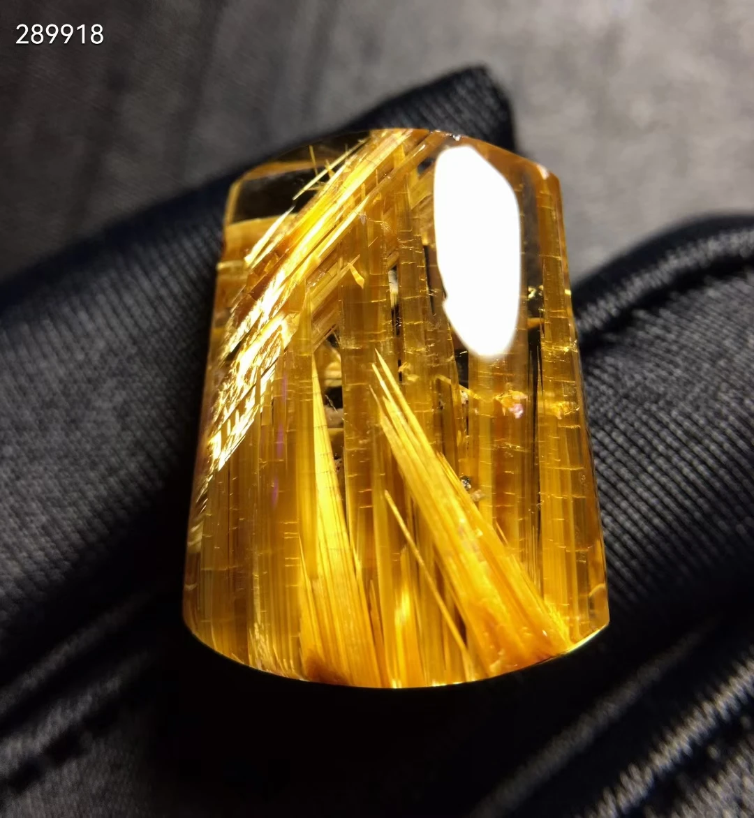 

Genuine Natural Gold Rutilated Quartz Titanium Pendant 21*15.8*9mm Crystal necklace AAAAA