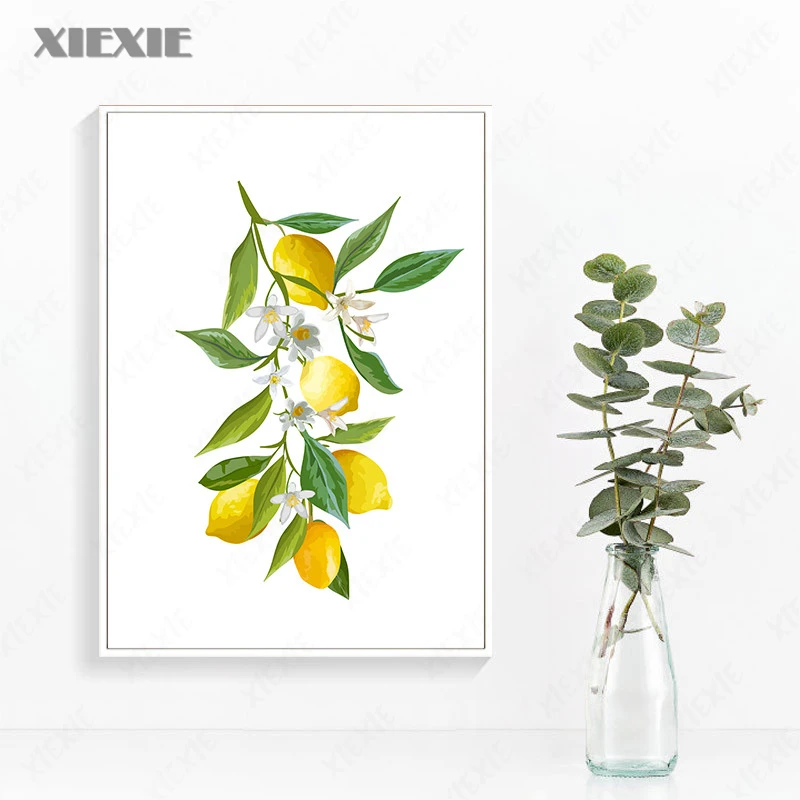 

Yellow Lemon Canvas Painting Summer Fruit Picture Poster Wall Decor Fruit Shop Wall Art Canvas Painting Decorative Pictures