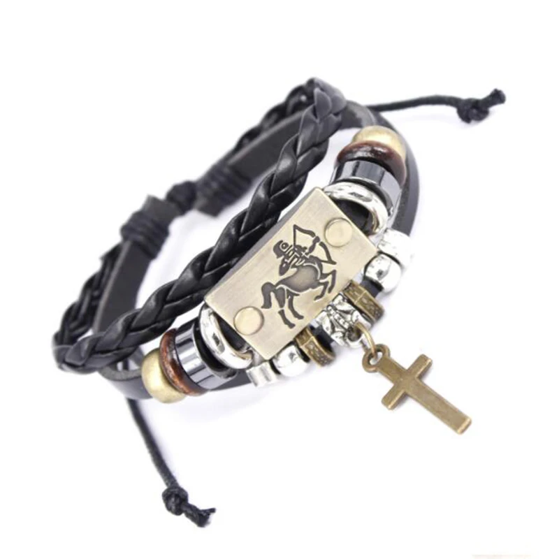 Прямая доставка лидер продаж Европейский стиль 12 знаков созвездий браслет с