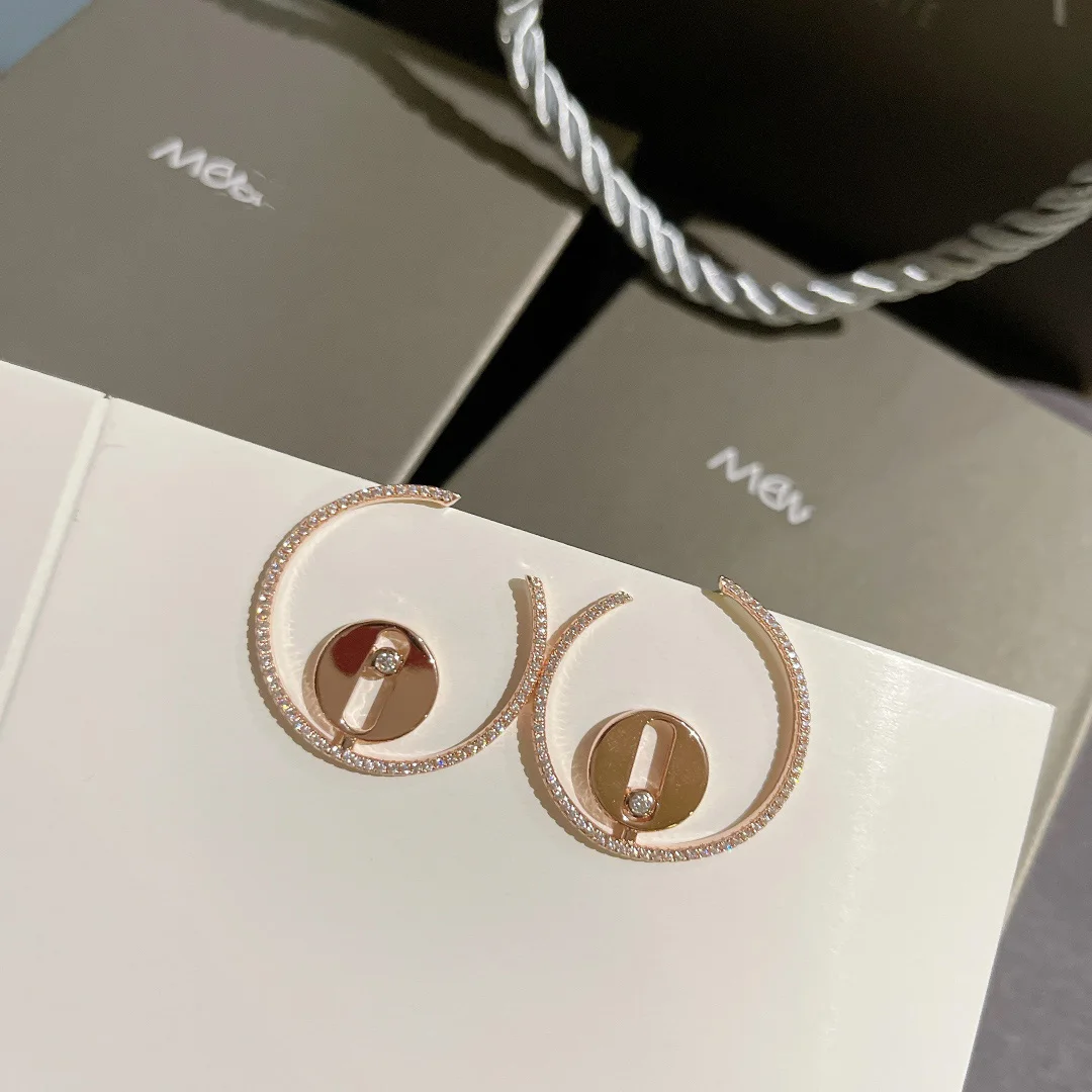 

Hot selling big brand 925 sterling silver sliding beads exquisite ladies earrings Christmas gifts