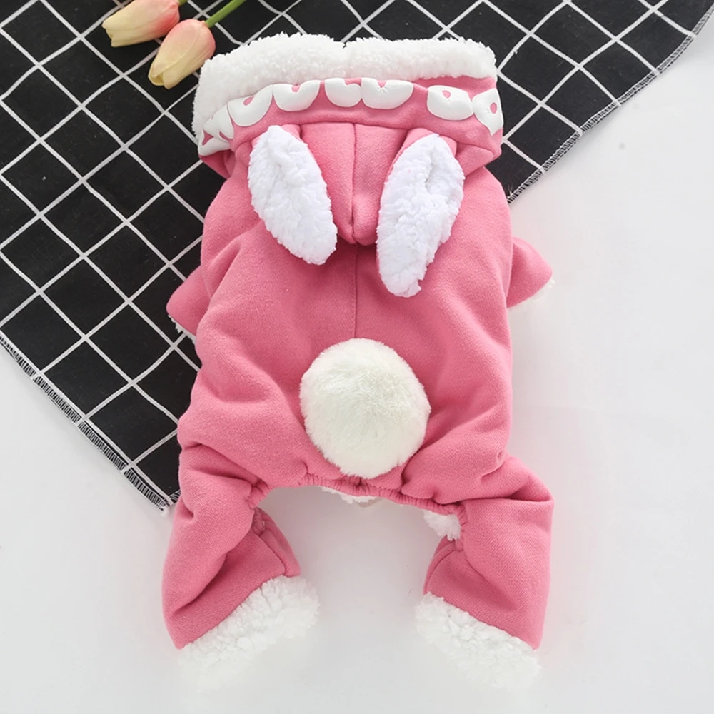 Плюшевый комбинезон с кроликом Одежда для кошек и собак Пальто Рождественская