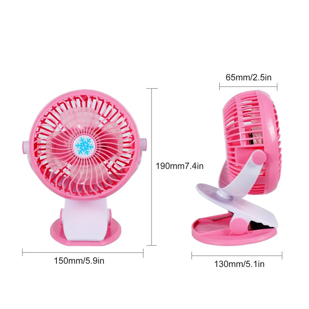 

Portable Mini Desk Fan 360 Degree Rotation USB Charge Stepless Speed Clip Fan Electric Cooling Fan for Home Office Rotary Vane