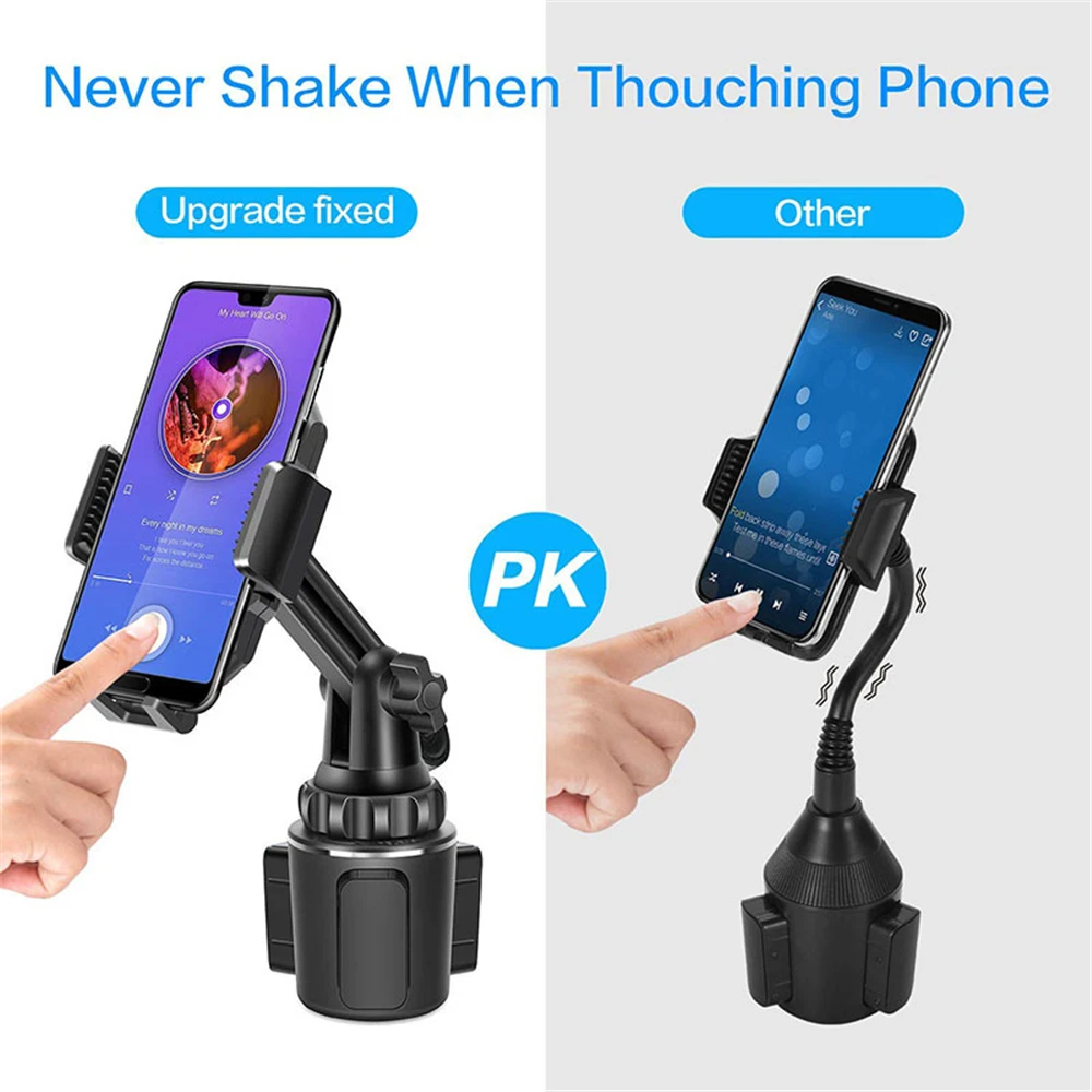 universal car cup holder phone mount cellphone grip bracket 360 degree rotation adjustable clamping stand support for smartphone free global shipping