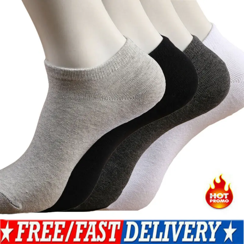 Мужские носки без показа повседневные черные низкие хлопковые тонкие дышащие