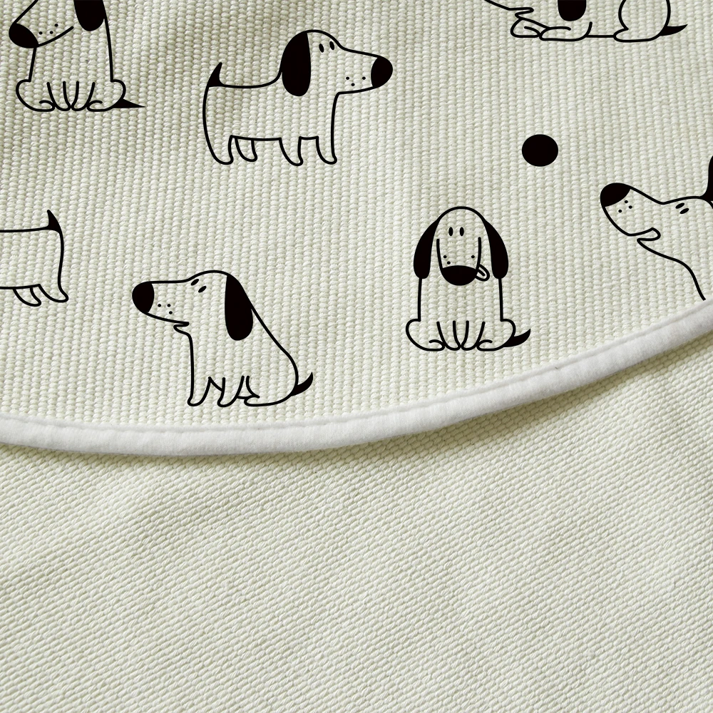 

Silstar Tex Little Puppy Cotton Round Rug Car Carpet Store Home Rugs For Children Roads Staircase Reusable Pad Mat