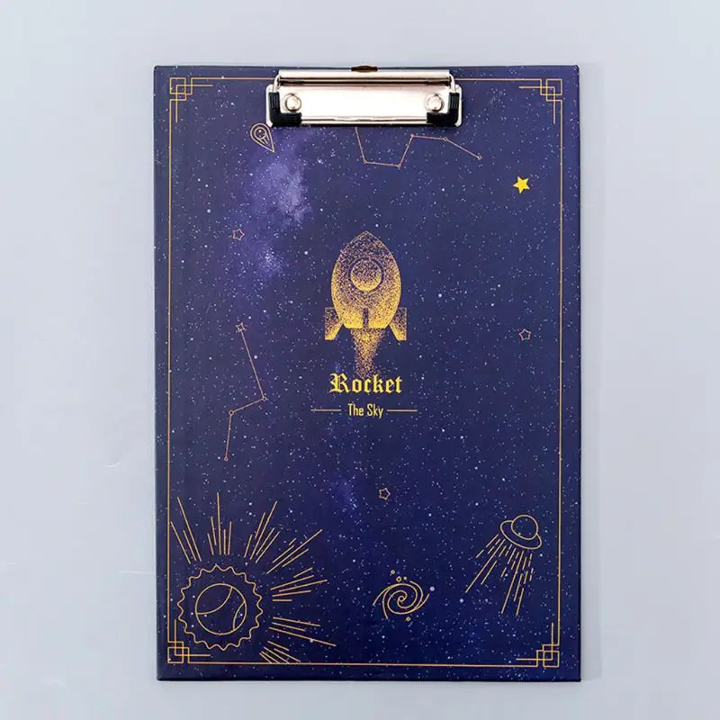 

Creative Dream Starry Sky File Folder Clipboard A4 Writing Board School Supply Q1JC