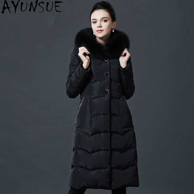 

AYUNSUE 2020 New Coat Female Women's Winter Down Jacket Women Hooded Big Fur Collar Parkas Thick Clothes Mujer Chaqueta LXR319