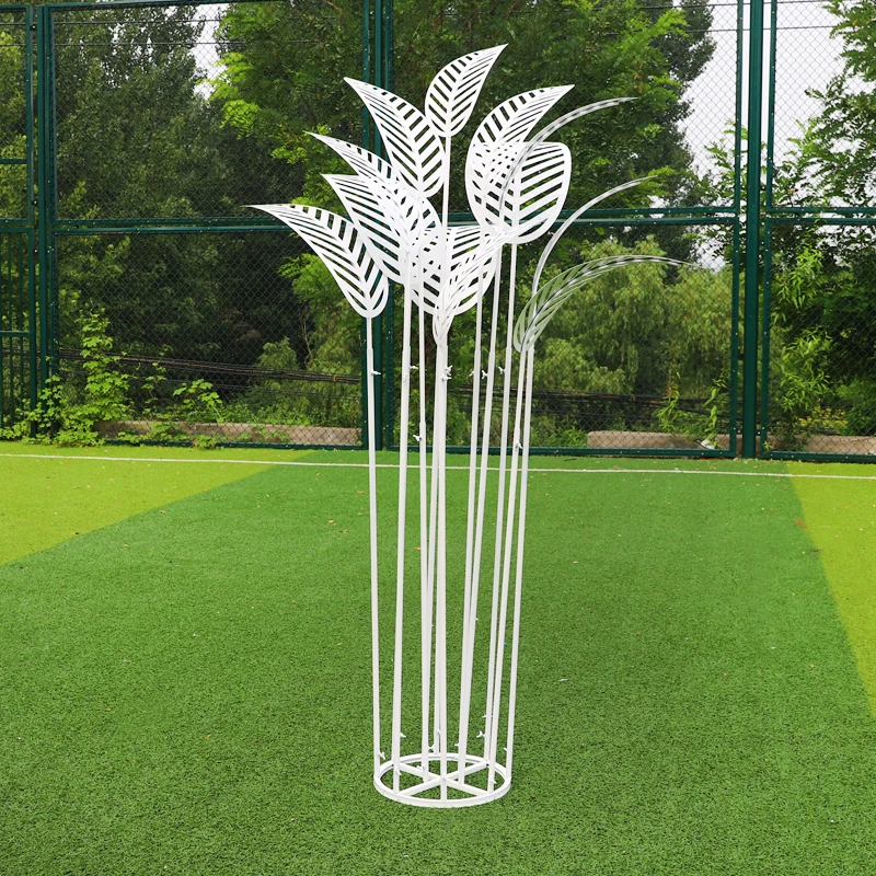 HVAYI-nuevos accesorios de boda, hojas de &aacute;rbol de pl&aacute;tano de hierro forjado, tama&ntilde;o libre, decoraci&oacute;n de escenario de boda y vacaciones, Fondo en forma de T-5