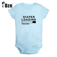 idzn cute baby bodysuit diaper loading please wait funny printed clothing baby boys rompers baby girls short sleeves jumpsuit