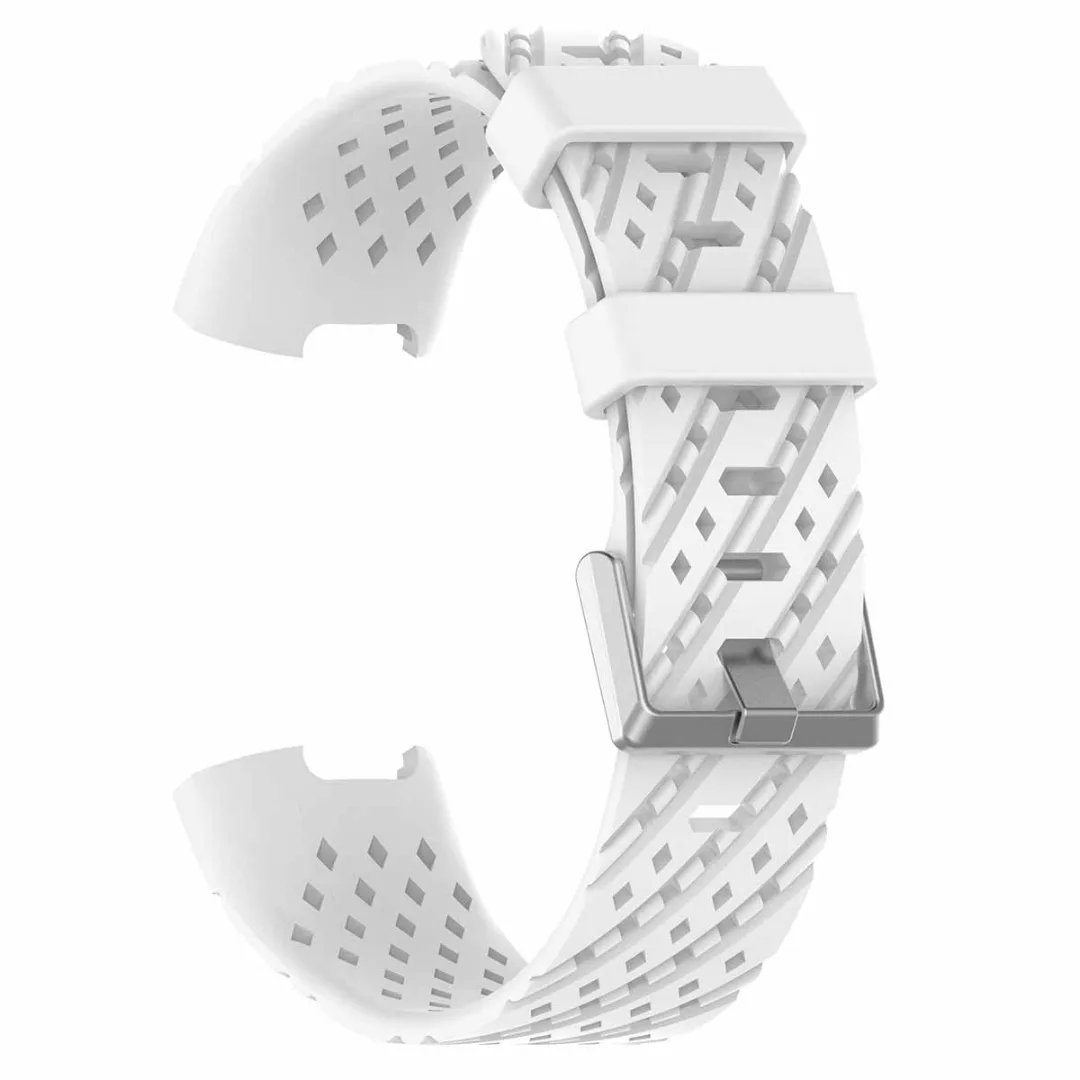 Ремешок силиконовый для часов Fitbit Charge 3 модный спортивный саржевый мягкий