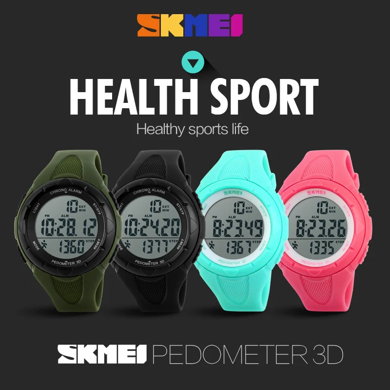 

SKMEI Outdoor Sport Watch Women LED Health Sports Watches 5Bar Waterproof Ladies Wristwatch Alarm Chrono Watch relogio 1108