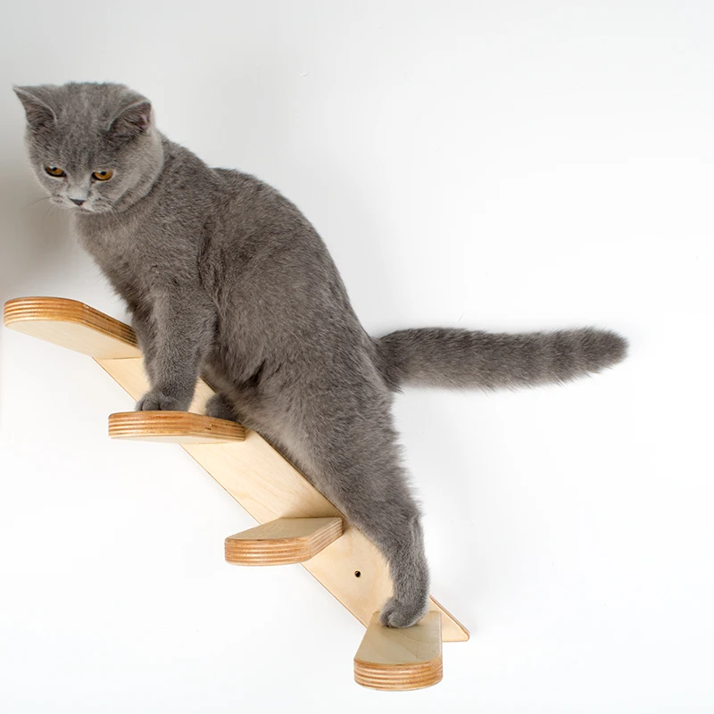 Кошка деревянная стена Водонепроницаемая Березовая игрушечная лестница длиной