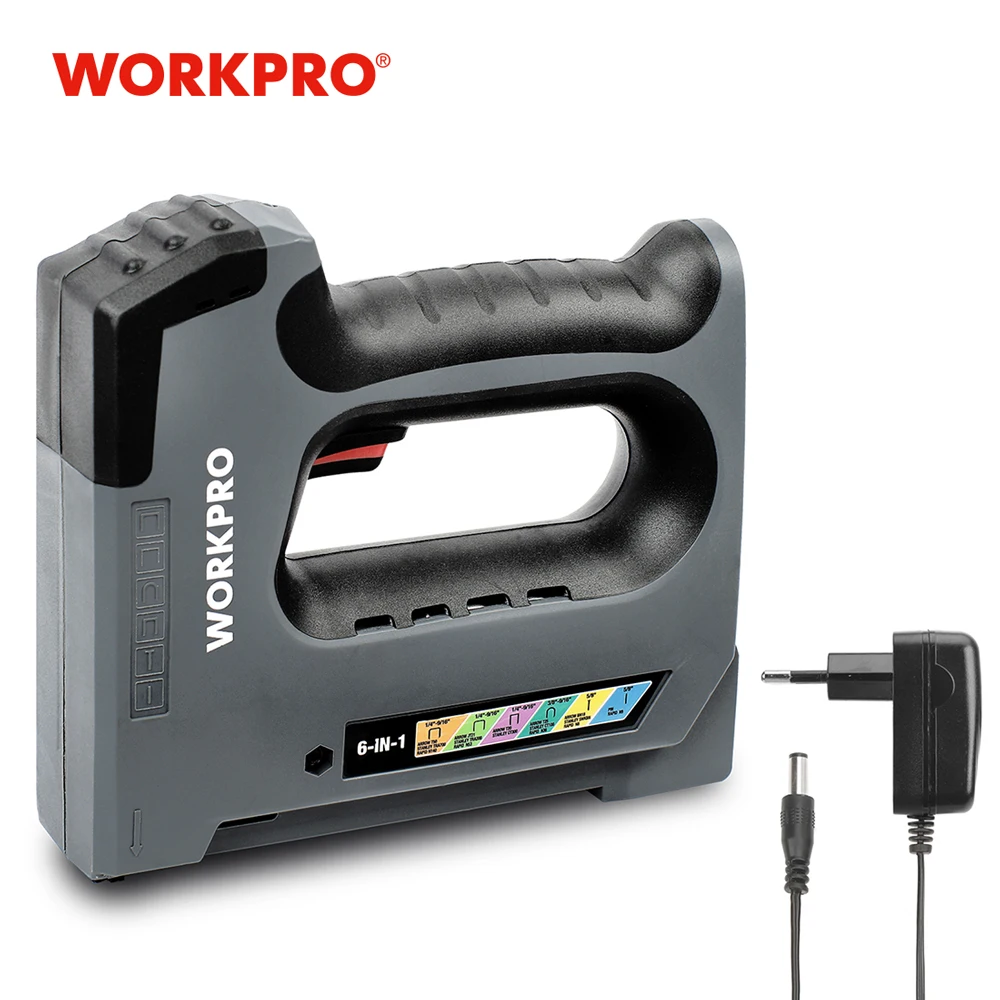 Сверхмощный степлер WORKPRO 6 в 1 3 В перезаряжаемый беспроводной клейкий пистолет