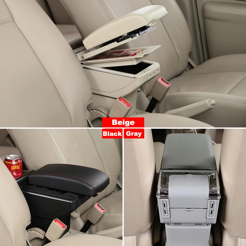 

For Skoda Octavia A7 2015-2018 Armrest Box USB Charging Heighten Double Layer Central Store Content Cup Holder Ashtray Styling