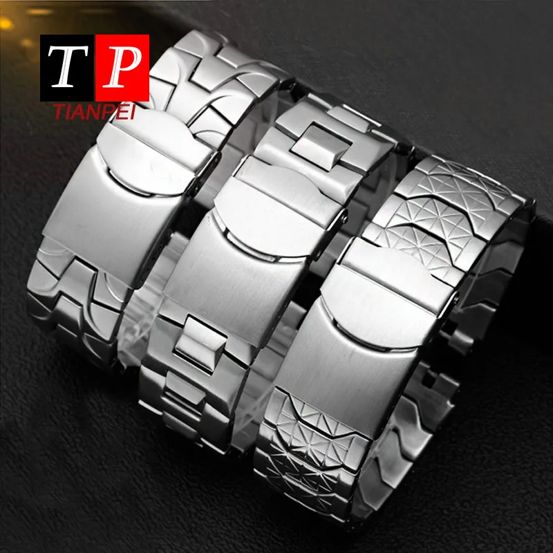 Металлический ремешок для часов YAS109 YIS408 однотонный из тонкой стали вогнутый