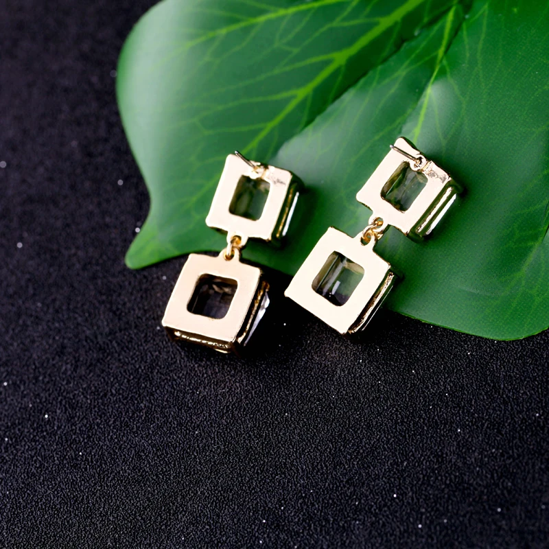 Прозрачные стеклянные серьги-гвоздики квадратной формы balanдостаточно для женщин