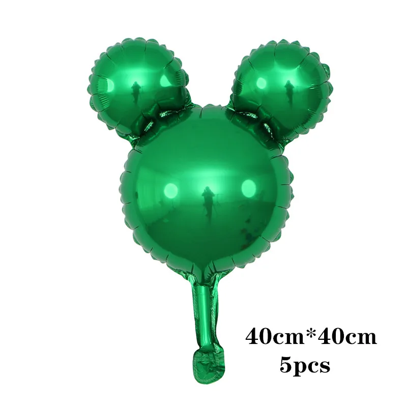 5pcs green 1 шт. 116*64 см большая подставка Микки и Минни Маус Фольга воздушные шары, Классические игрушки надувной воздушный шар с гелием на день рождения воздушные шары вечерние поставки - Цвет: 5pcs green