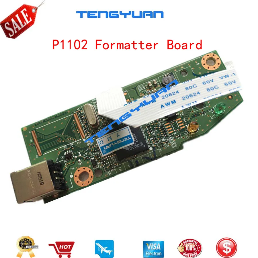 Оригинальный Mainboar для HP P1102W P1102 формат платы CE670-60001 CF427-60001CE668-60001 RM1-7600-000CN части