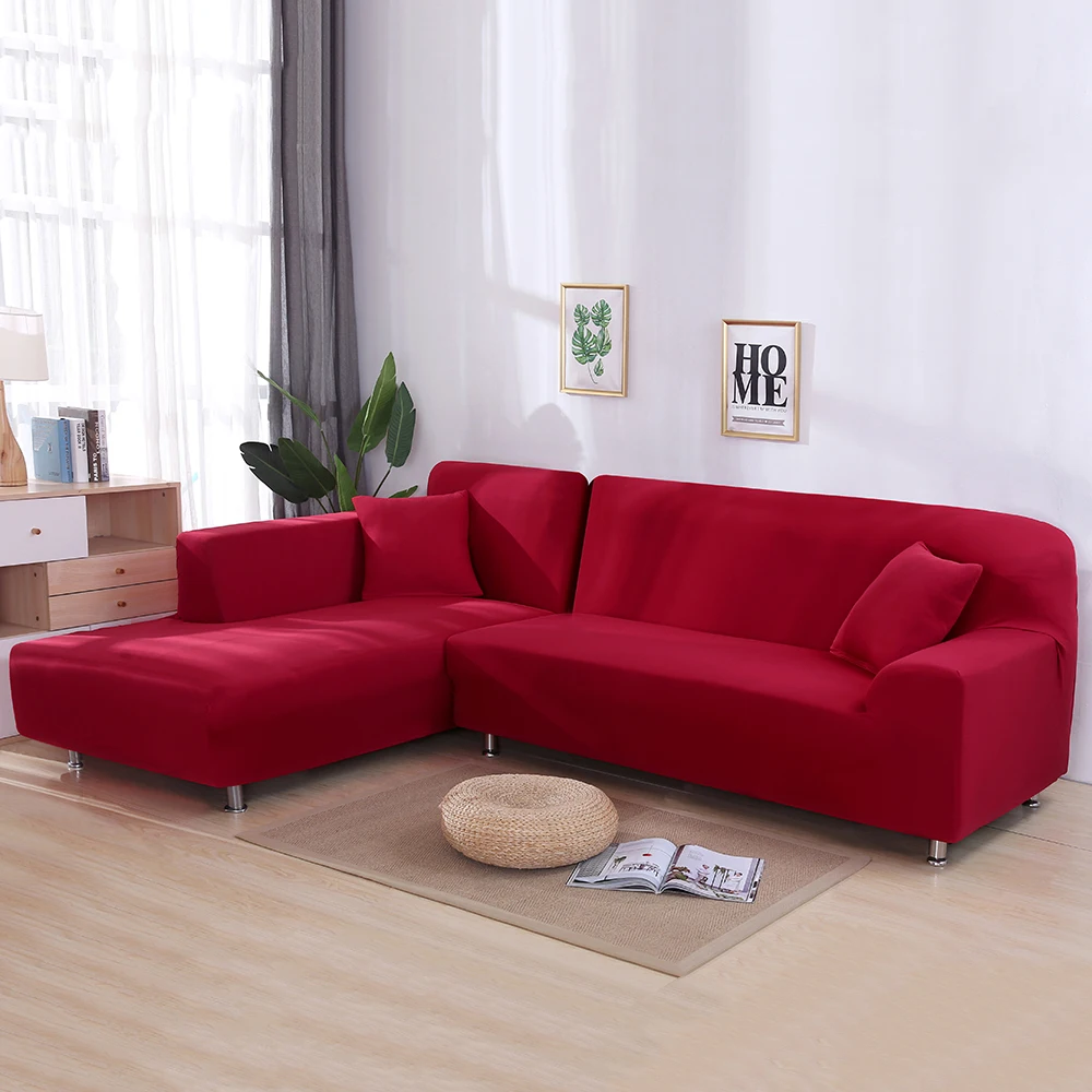 Эластичный чехол для дивана эластичная ткань однотонный угловой диван