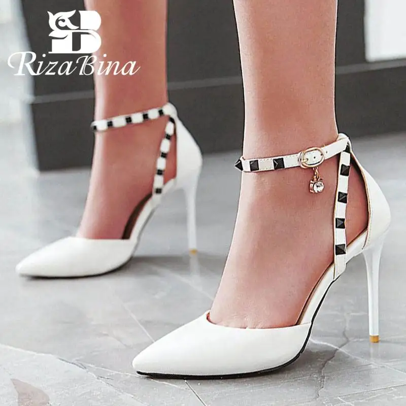 RIZABINA 2019 Новый стиль Пикантные женские босоножки Женская обувь на высоком каблуке