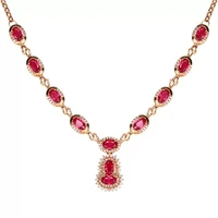 vintage real ruby pendants necklace for women 18k rose gold wedding luxury fine jewelry designers with box