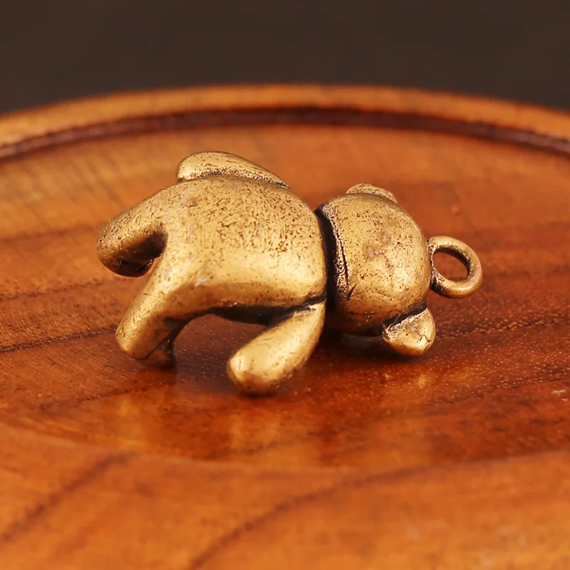 Медный кулон в виде мультяшного медведя ручной работы металлическая латунная игрушка животных мужской