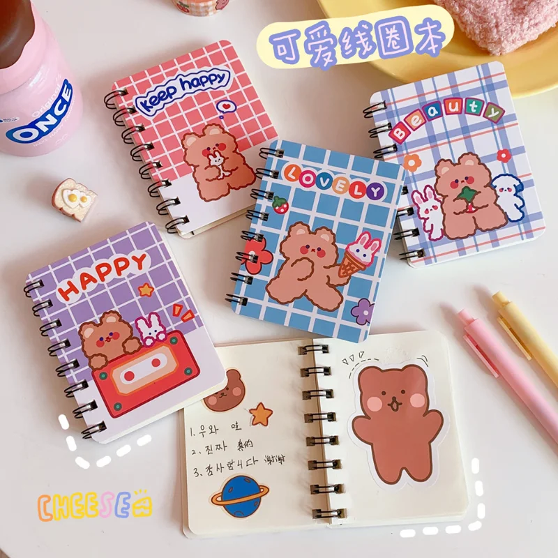

Cute Little Bear Bunny Coil This Student Portable Notepad Notebook Bookmark Student Office Stationery