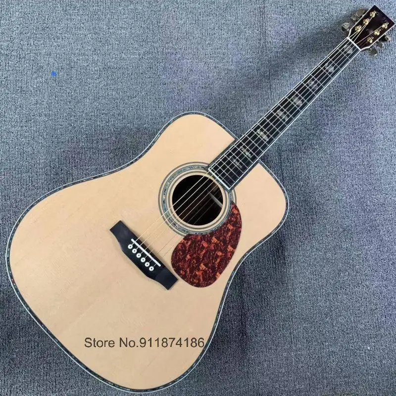 

Custom Solid Spruce Cedar Top 41'' D45 20 frets Acoustic Guitar without EQ Abalone Inlay Multi-Stripe Binding Free Shipping