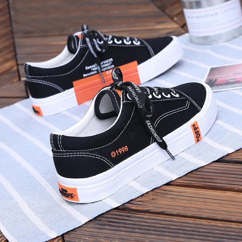 Женская модная парусиновая обувь Сезон осень Новинка 2020 года Повседневная на