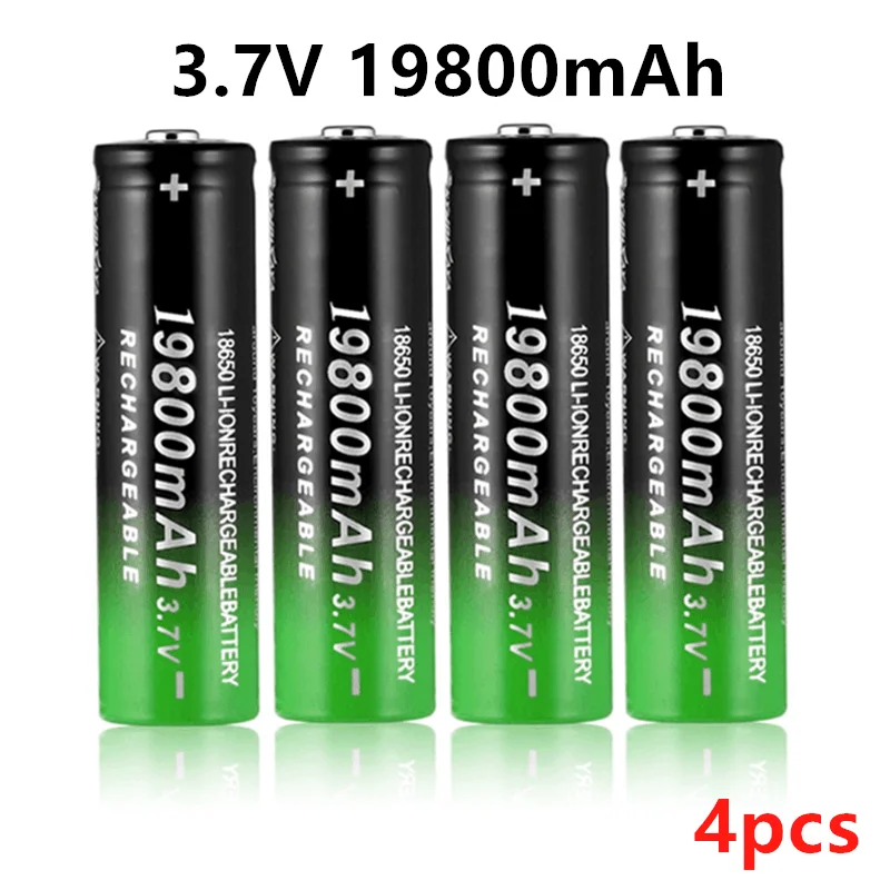 

18650 battery 3.7V 19800mAh rechargeable liion battery with charger for Led flashlight batery litio battery+1pcs Charger