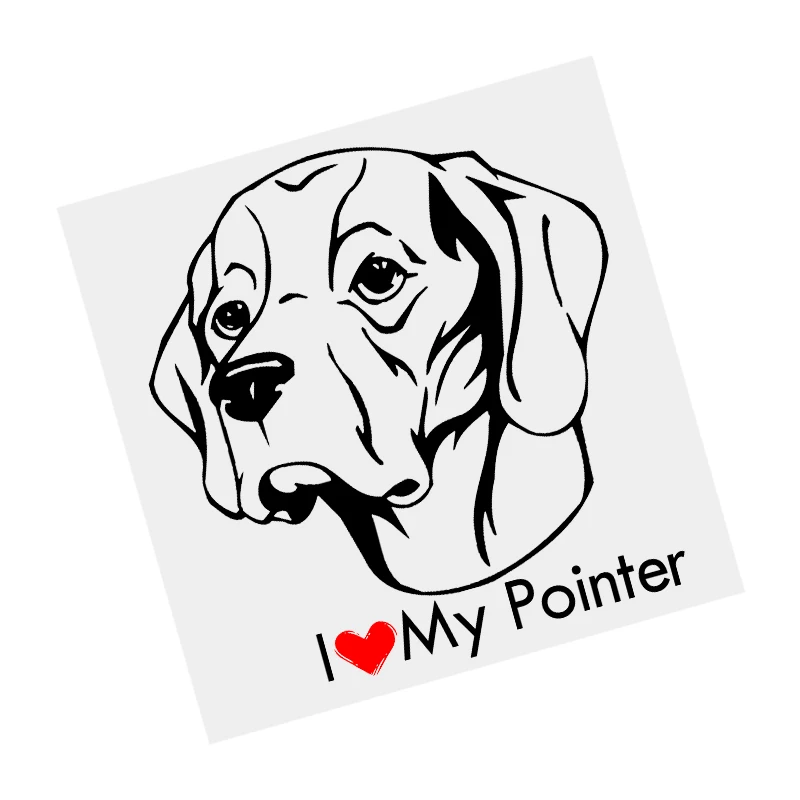 наклейки на авто Я люблю свою собаку-пойнтера наклейка черная виниловая
