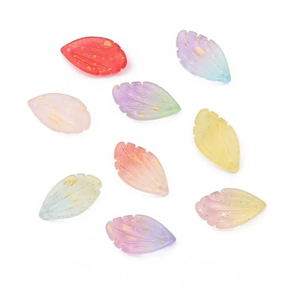 Бусины для изготовления ювелирных изделий стеклянные в форме лепестков ириса 50