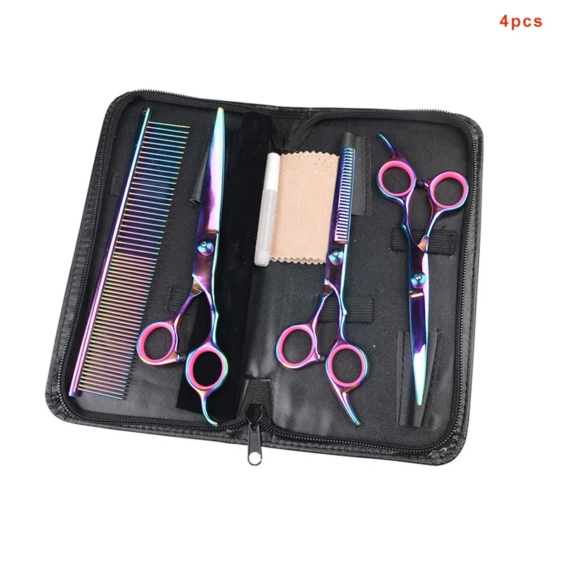 

3/4pcs Dog Trimming Tool Stainless Steel Grooming Comb Scissors with Storage Case TB Sale