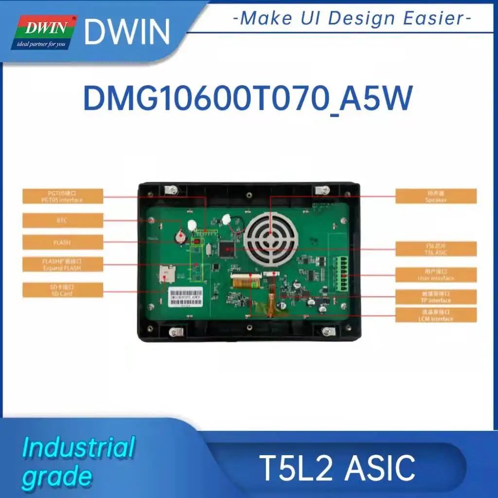 DWIN 7-дюймовый ЖК-модуль 1024*600 промышленный Arduino Сенсорная панель HMI с корпусом IPS