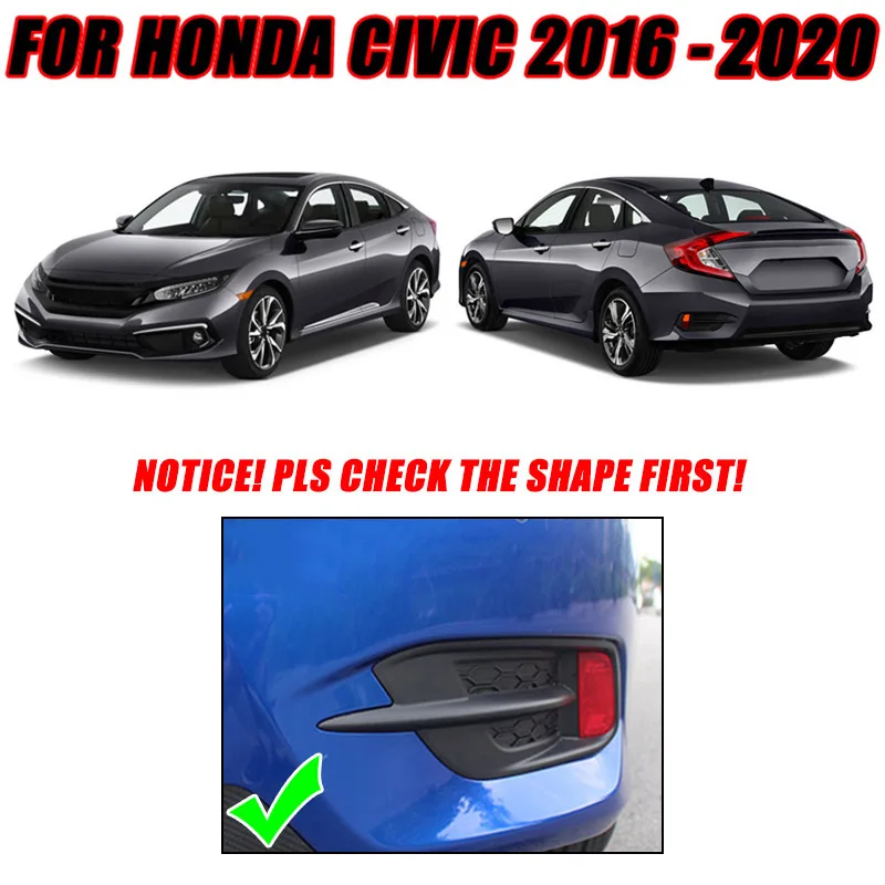 Для Honda Civic 2016 2017 2018 2019 2020 хром Лампа заднего противотуманного фонаря