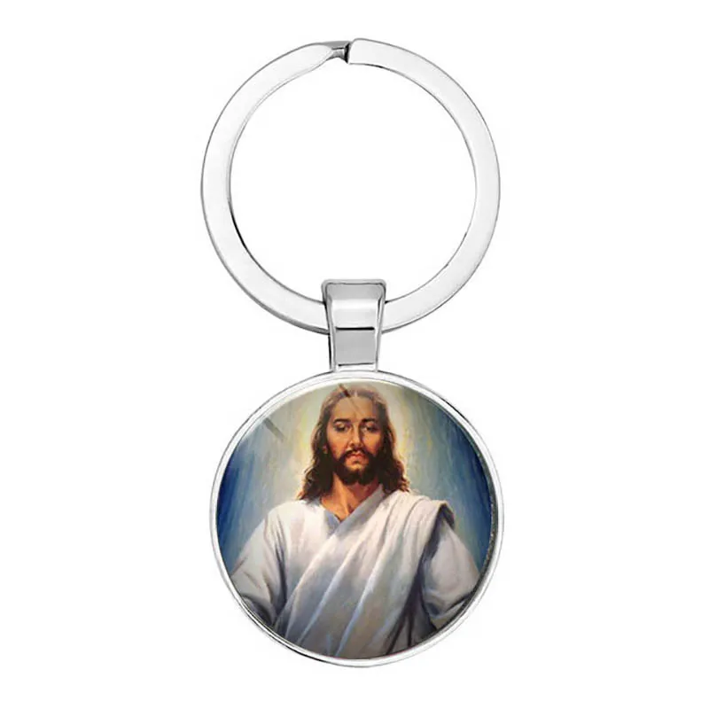 Christian Jewelry Inspiring Jesus Keychain Metal Keyring Faith Bible Round Glass Gift | Украшения и аксессуары