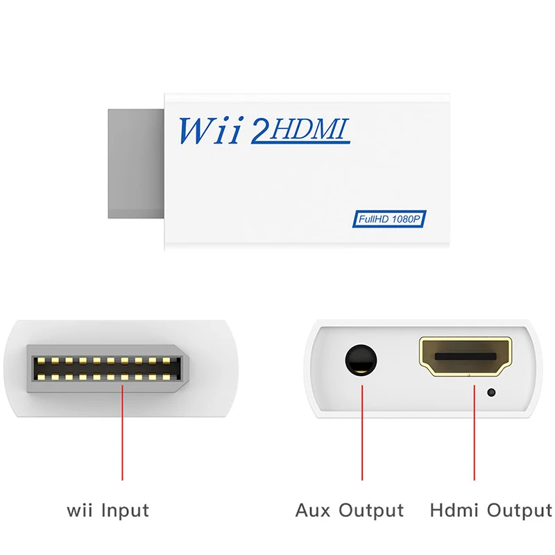 Для wii в HDMI конвертер wii 2HDMI с 3,5 мм аудио видео выход автоматический адаптер с поддержкой NTSC 480i PAL 576i 1080P