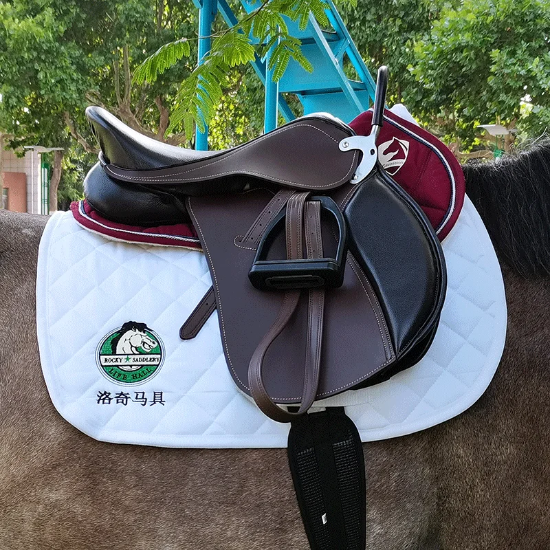 Cavassion Professional Equestrian Saddle with Stirrups Gag Bits Saddle Pad Stirrups Leather Bridle