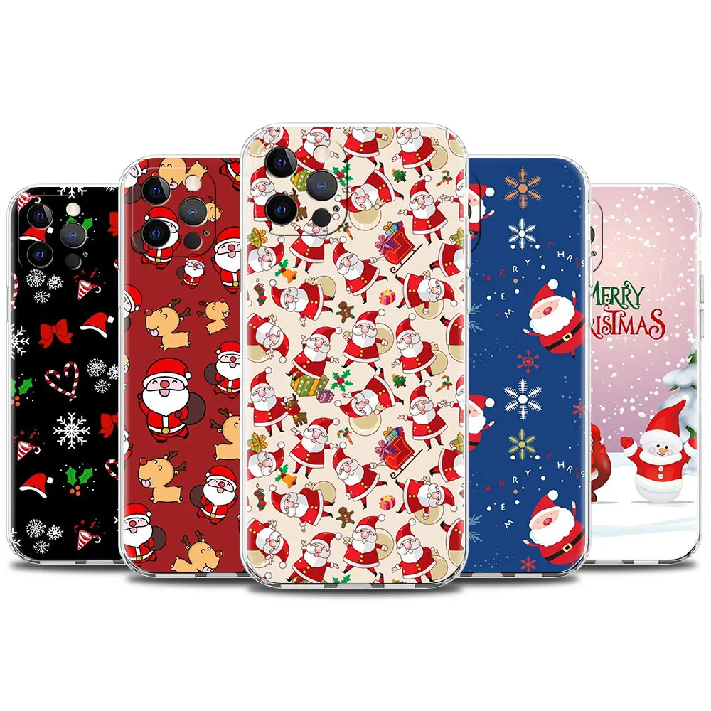 

Clear Case For Apple iPhone 11 12 Pro 7 XR X XS Max 8 6 6S Plus 5 5S SE 2020 11Pro Soft Phone Covers Christmas Cartoon 13