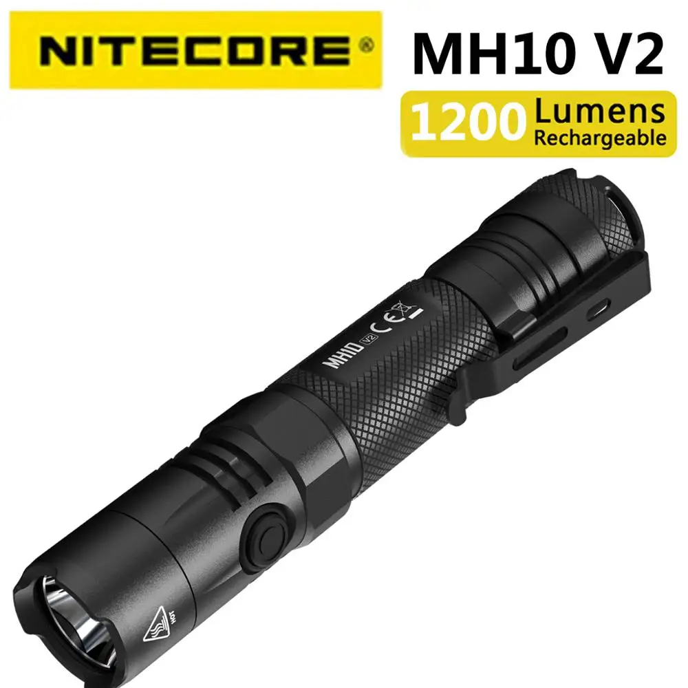 Светодиодный фонарик NITECORE MH10 V2 1200 люмен CREE XP-L2 V6 тактический 4000 мА · ч аккумулятор