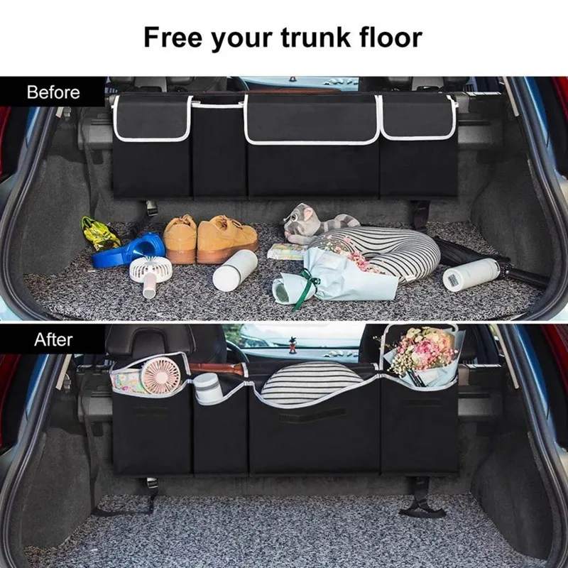 

Car Trunk Organizer Bag Backseat Hanging Multi Pocket Storage Bag Automobile Trunk Interior Travel Stowing Tidying Accessories