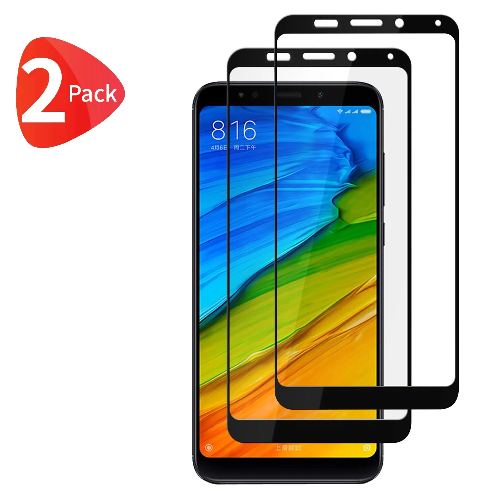 Защитная пленка для экрана TBOC 2X 5D Xiaomi Redmi 5 Plus [5 99 &quot] [2 шт] из закаленного стекла с