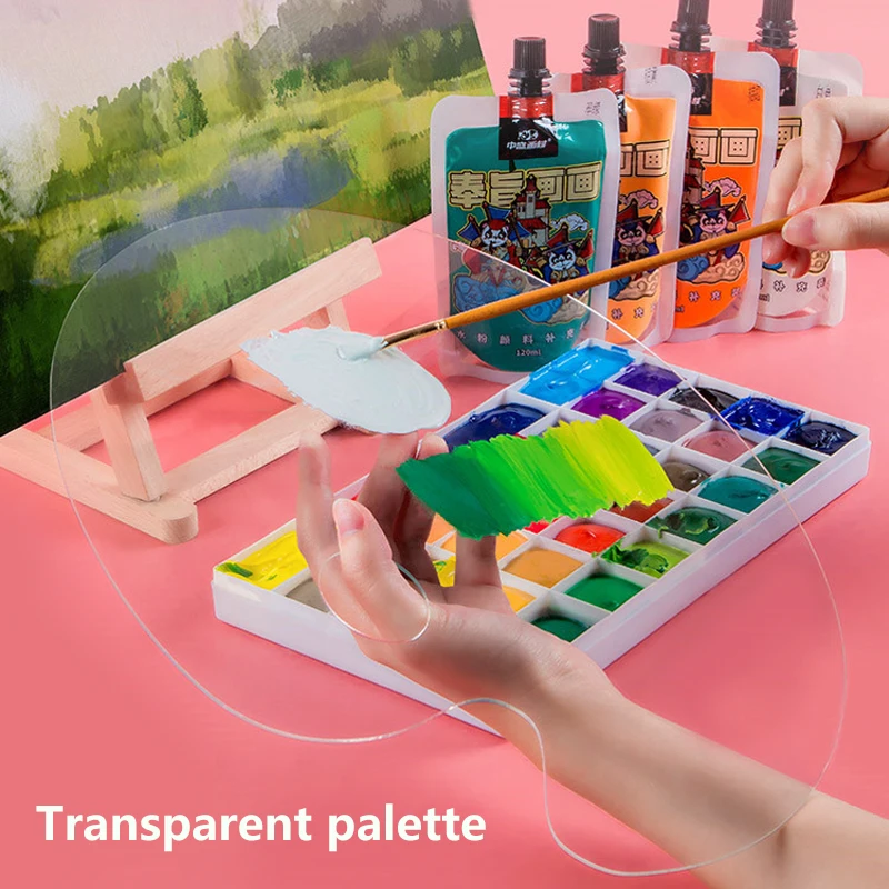 

Transparent palette acrylic transparent palette professional watercolor gouache acrylic oil painting palette oval square palette