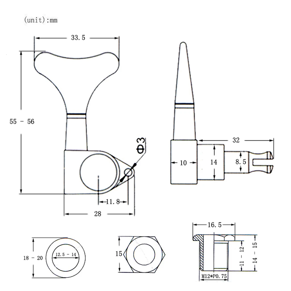Рыбы кнопки хвост бас струнные тюнеры колышки ключи машины головки 2L2R красная