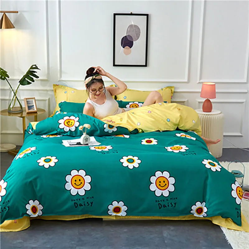 

Bedding Home Textile Sunflower Blooming Pure Cotton Double Bed Home Comefortable Soft Bedspreads Quality Quilt Cover Oceania