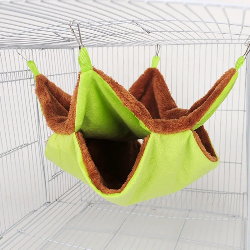 

Plush Hamster Hammock Hanging Double Thick Plush Warm Sleeping Bag Nest LargeHanging House For Ferret Rabbit Pet Bed LL