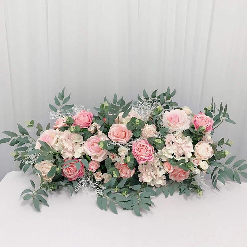 HVAYI Artificial Rose Flower Row Small Corner Flowers Table Runner pink Silk Fake Wedding DIY Home Garland Decor Flores | Дом и сад