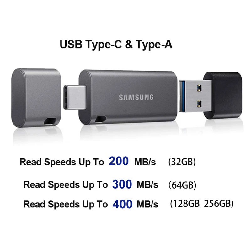 Флеш накопитель Samsung DUO Plus USB 3 1 32 ГБ 64 128 256 металлическая Флешка Type C для смартфонов